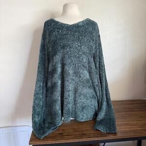 Vintage White Stag Cozy Teal Long Sleeve Blouse XL